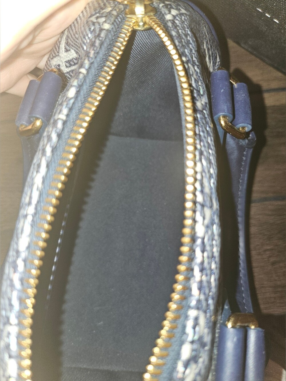 LOUIS VUITTON Speedy 20 Monoglam Bandouliere Jacquard Blue bag - Picture 12 of 16